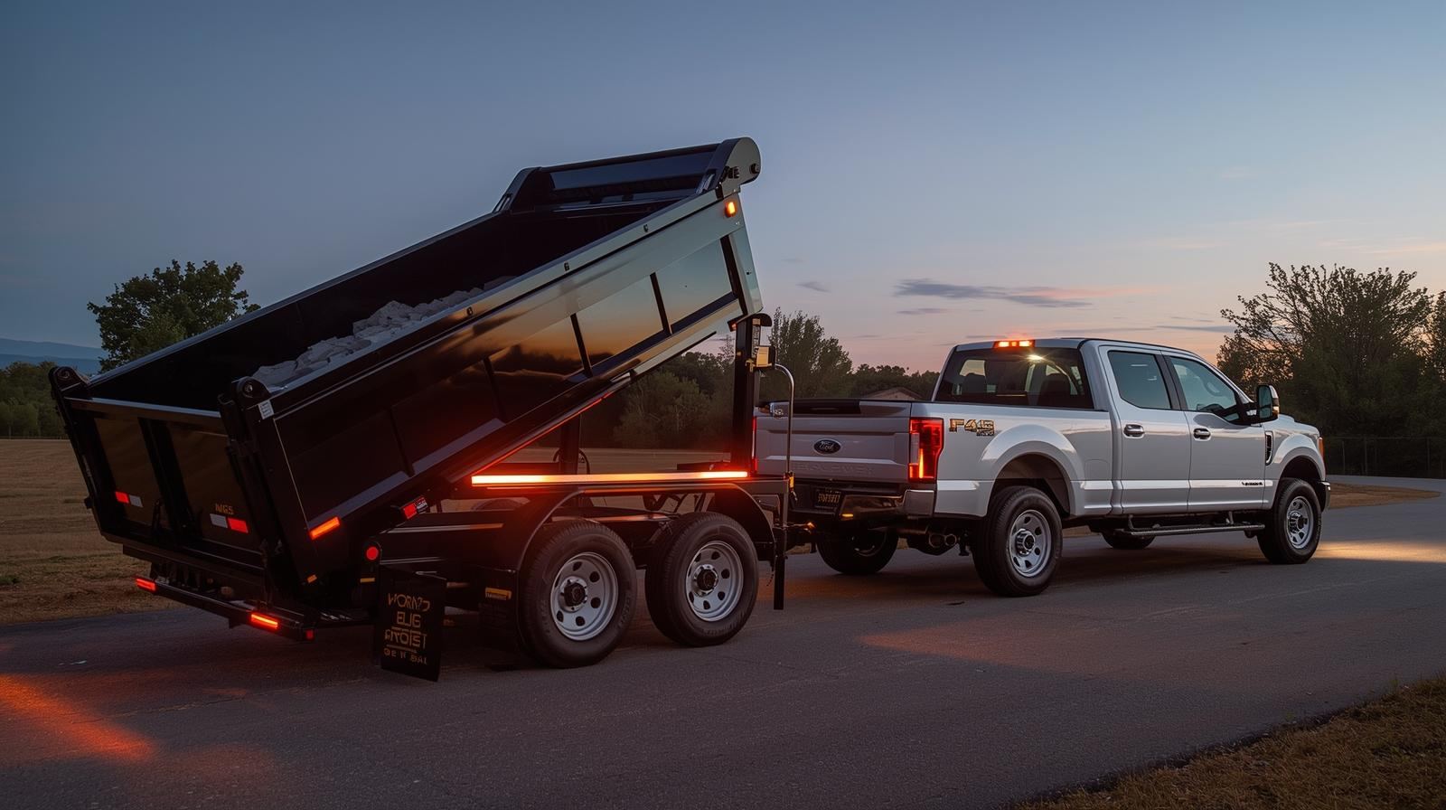 Express Roll-Offs truck delivering a 13-yard roll-off dumpster in Maryland